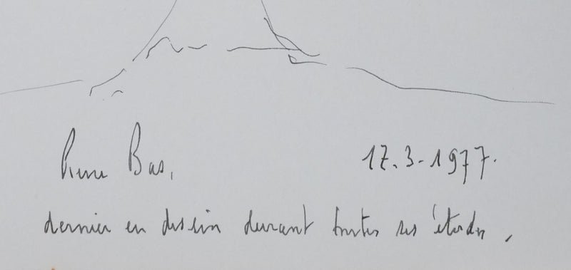 Autographe original de Pierre BAS (photo de détail 2) - Crédit photo : Galerie Art.Paris