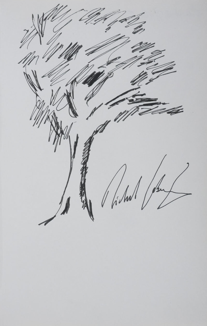 Michel JOBERT : Arbre sans ombre, Autographe et dessin original signé