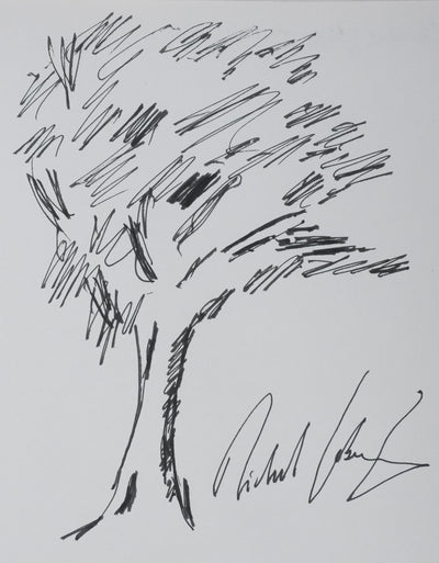 Michel JOBERT : Arbre sans ombre, Autographe et dessin original signé