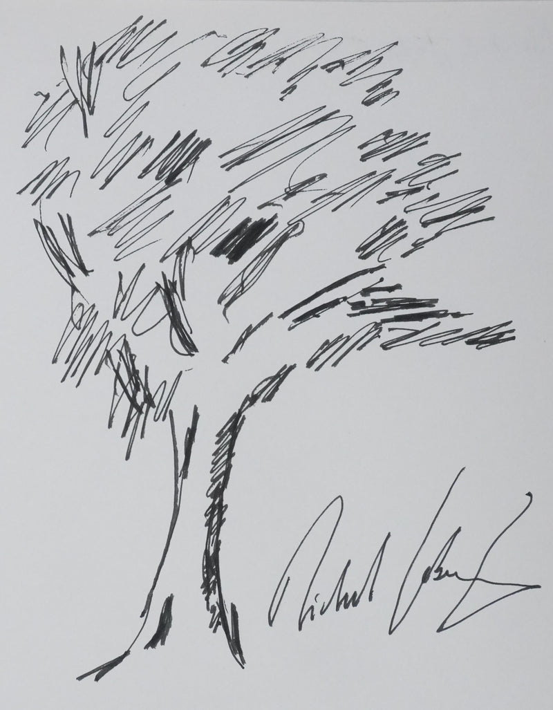 Michel JOBERT : Arbre sans ombre, Autographe et dessin original signé