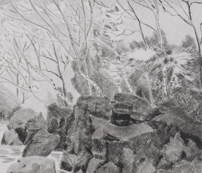 Camille COMBE : Glencoe , Gravure originale signée
