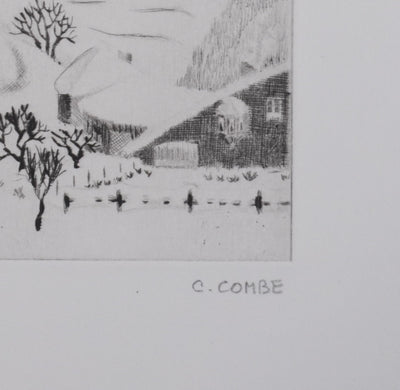 Camille COMBE : Sur le chemin d'Innsbruck, Gravure originale signée