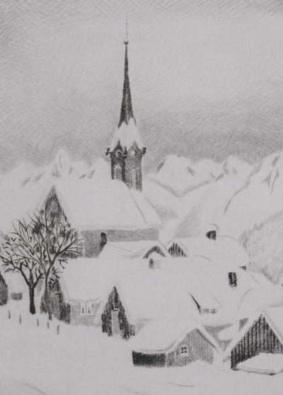 Camille COMBE : Sur le chemin d'Innsbruck, Gravure originale signée