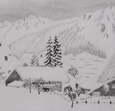 Camille COMBE : Sur le chemin d'Innsbruck, Gravure originale signée