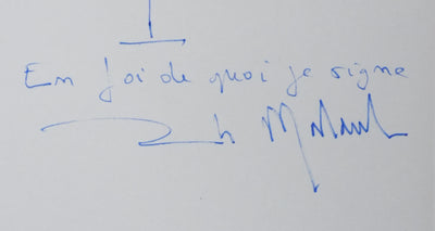 Autographe original de Philippe MALAUD (photo de détail 3) - Crédit photo : Galerie Art.Paris