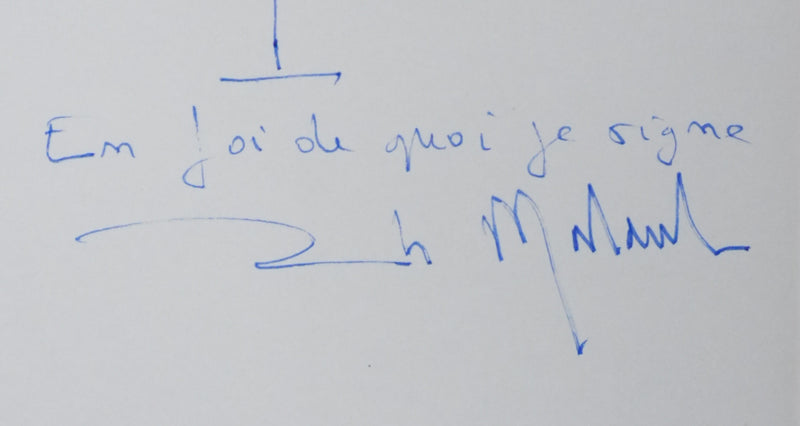 Autographe original de Philippe MALAUD (photo de détail 3) - Crédit photo : Galerie Art.Paris