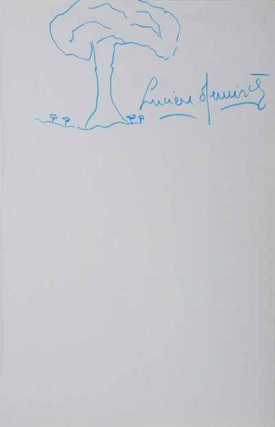 Lucien NEUWIRTH : Arbre et petits arbres, Autographe et dessin original signé