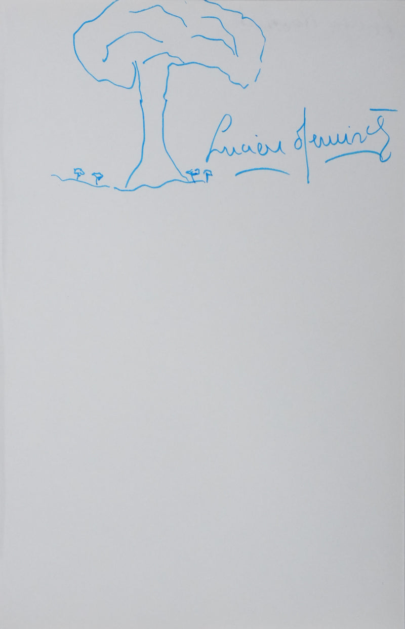 Lucien NEUWIRTH : Arbre et petits arbres, Autographe et dessin original signé