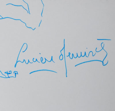 Lucien NEUWIRTH : Arbre et petits arbres, Autographe et dessin original signé