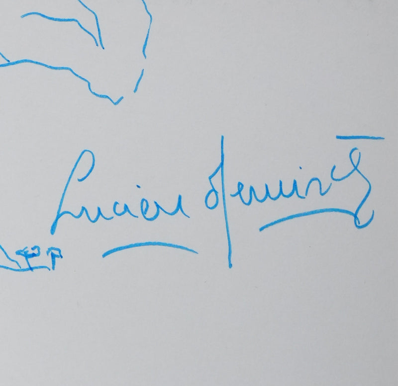 Lucien NEUWIRTH : Arbre et petits arbres, Autographe et dessin original signé
