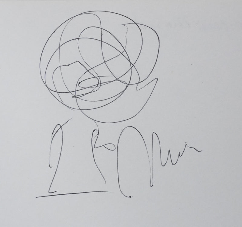 Jacques MAZIOL : Arbre abstrait, Autographe et dessin original signé