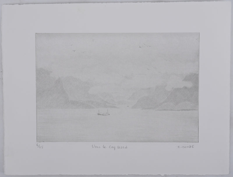 Camille COMBE : Vers le Cap Nord, Gravure originale signée