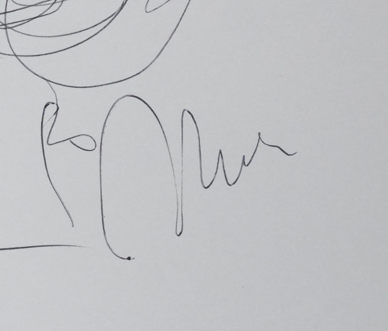 Jacques MAZIOL : Arbre abstrait, Autographe et dessin original signé