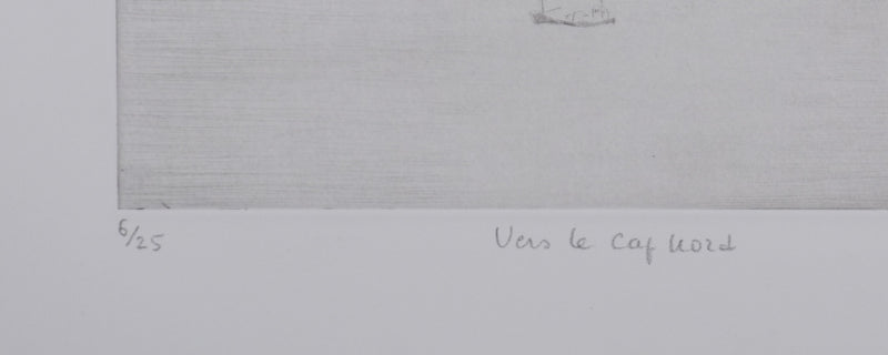 Camille COMBE : Vers le Cap Nord, Gravure originale signée
