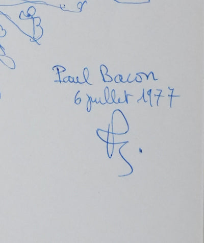 Autographe original de Paul BACON (photo de détail 2) - Crédit photo : Galerie Art.Paris