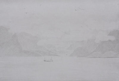 Camille COMBE : Vers le Cap Nord, Gravure originale signée