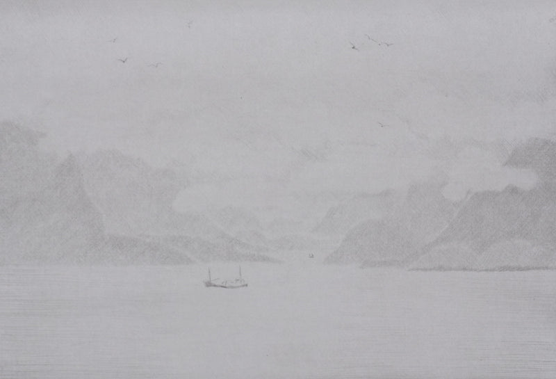 Camille COMBE : Vers le Cap Nord, Gravure originale signée