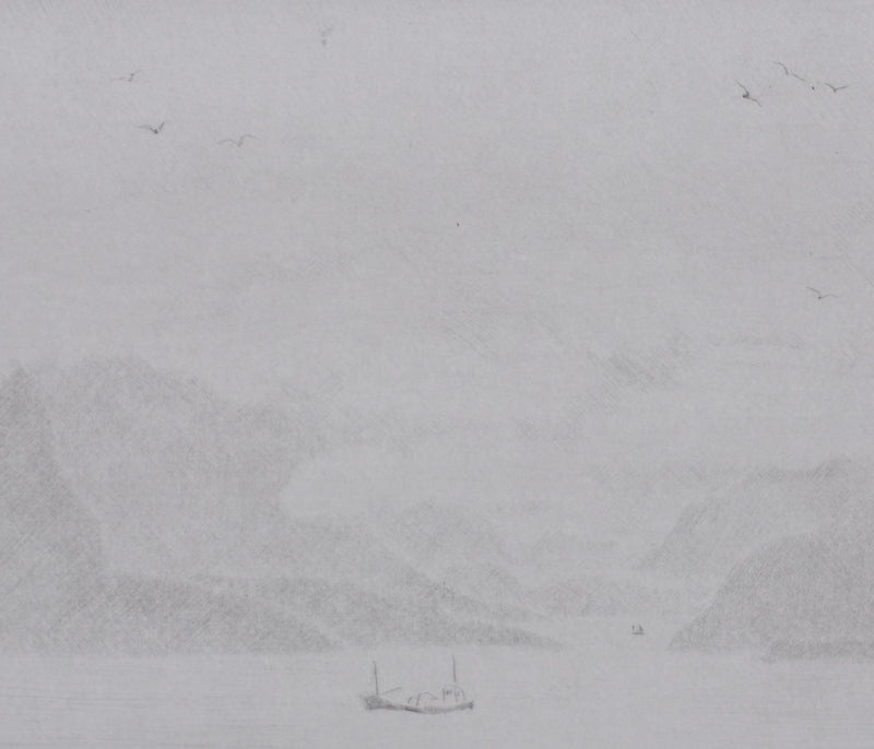 Camille COMBE : Vers le Cap Nord, Gravure originale signée