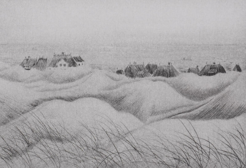 Camille COMBE : Les dunes de Sylt, Gravure originale signée