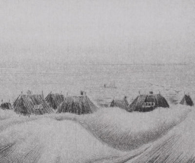 Camille COMBE : Les dunes de Sylt, Gravure originale signée