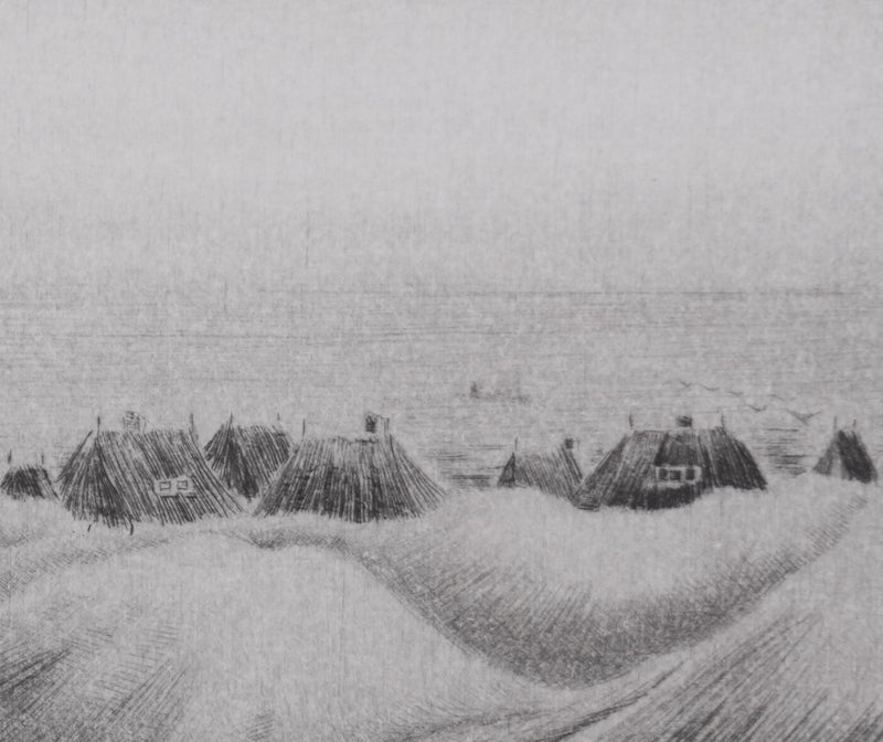 Camille COMBE : Les dunes de Sylt, Gravure originale signée