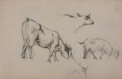 Georges MANZANA-PISSARRO : Le linge, Dessin original