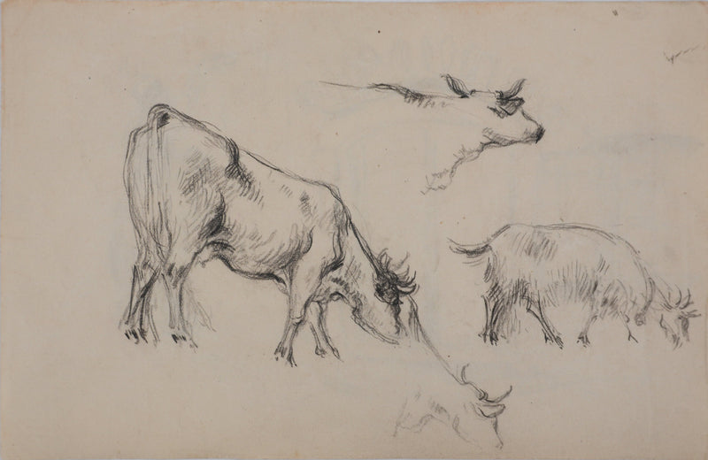 Georges MANZANA-PISSARRO : Le linge, Dessin original