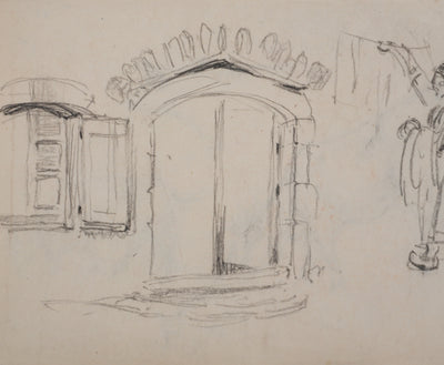 Georges MANZANA-PISSARRO : Le linge, Dessin original