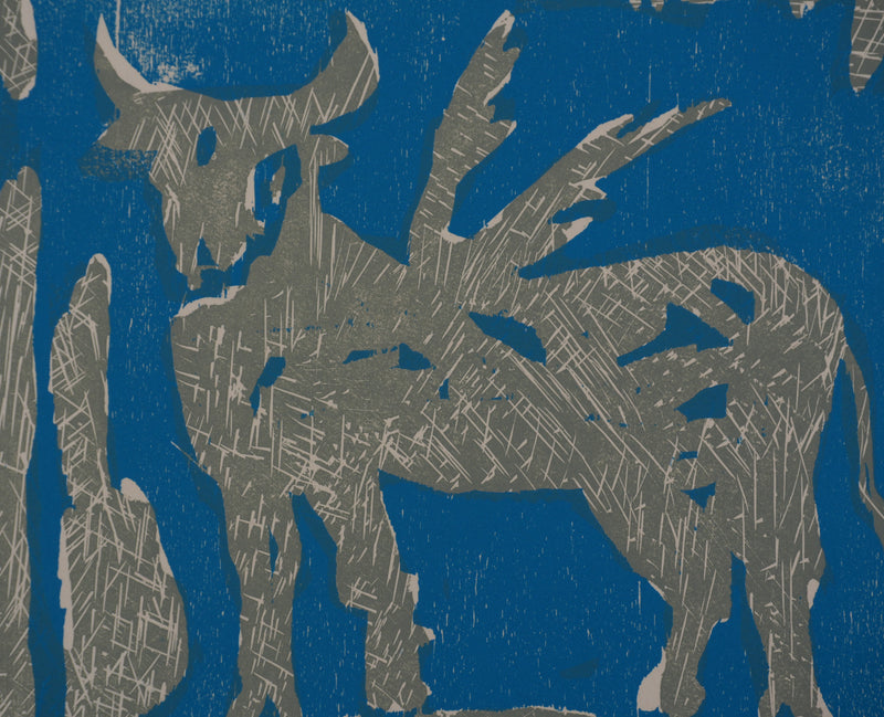 Bernard LORJOU : Le taureau, Gravure originale signée