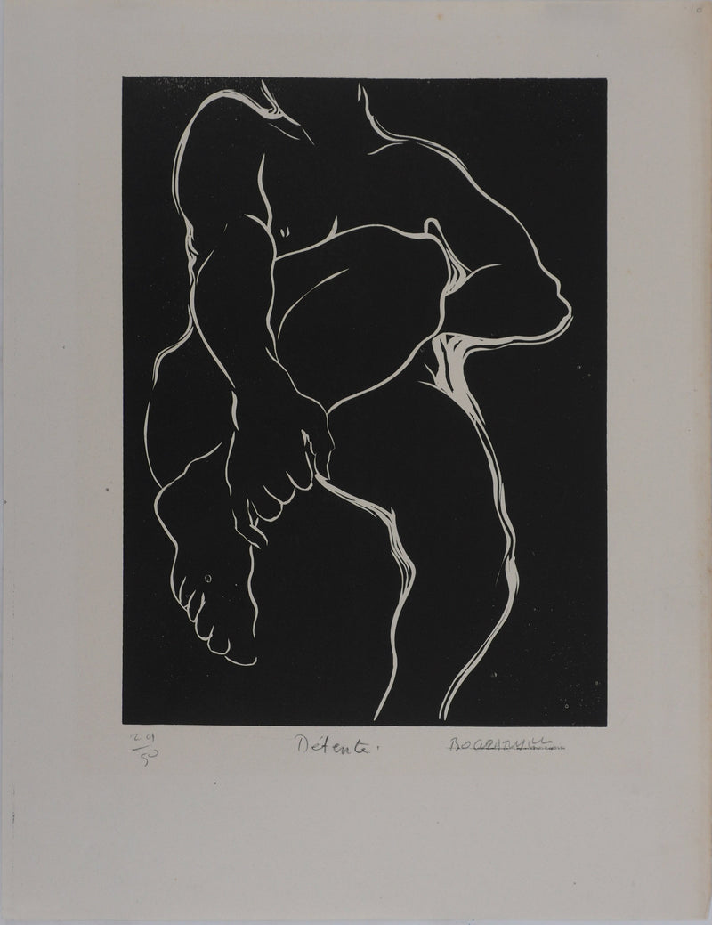 Claude BOGRATCHEW : Femme détendue, Gravure originale signée