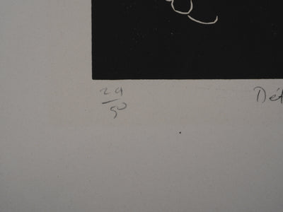 Claude BOGRATCHEW : Femme détendue, Gravure originale signée