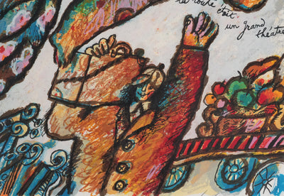 Theo TOBIASSE : L'ange protecteur et le marchand, Lithographie originale signée