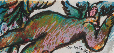 Theo TOBIASSE : L'ange protecteur et le marchand, Lithographie originale signée