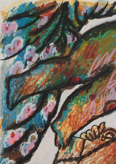 Theo TOBIASSE : L'ange protecteur et le marchand, Lithographie originale signée