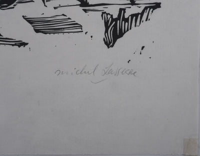 Michel LASSERRE : La vieille maison, Gravure originale signée