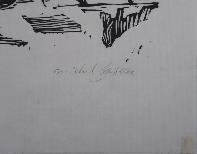 Michel LASSERRE : La vieille maison, Gravure originale signée