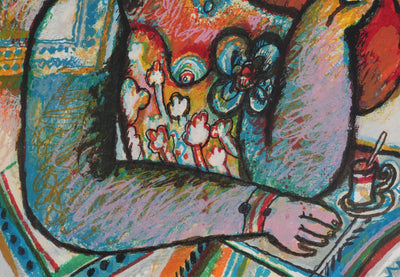 Theo TOBIASSE : Jeune femme à la robe en fleur, Lithographie originale signée