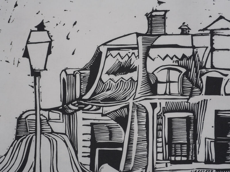 Michel LASSERRE : La vieille maison, Gravure originale signée