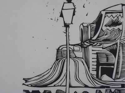 Michel LASSERRE : La vieille maison, Gravure originale signée
