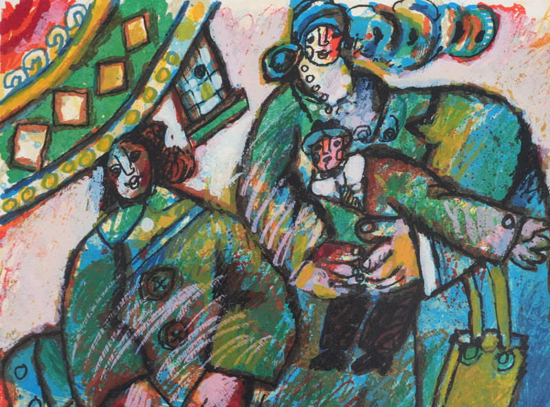 Theo TOBIASSE : Les murs de notre vie, La jeune famille, Lithographie originale signée