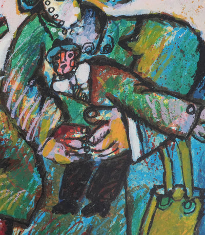 Theo TOBIASSE : Les murs de notre vie, La jeune famille, Lithographie originale signée