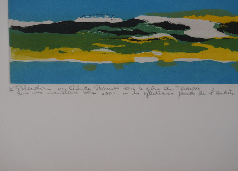 Jeannine HERVE : Paysage maritime, Gravure originale signée