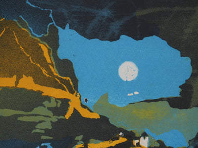 Jeannine HERVE : Paysage maritime, Gravure originale signée