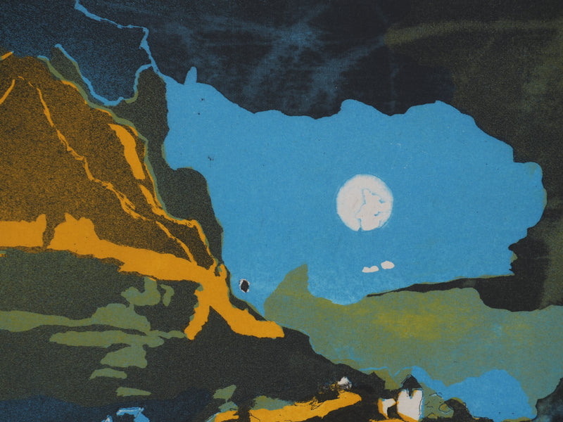 Jeannine HERVE : Paysage maritime, Gravure originale signée