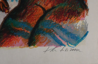 Theo TOBIASSE : Portrait de Rachel à la mandragore, Lithographie originale signée