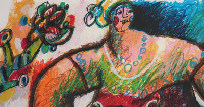 Theo TOBIASSE : Portrait de Rachel à la mandragore, Lithographie originale signée