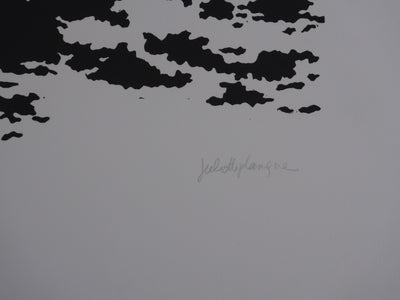 Juliette PLANQUE : Paysages aux voitures, Linogravure originale signée