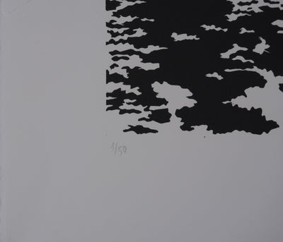 Juliette PLANQUE : Paysages aux voitures, Linogravure originale signée