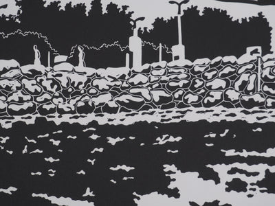 Juliette PLANQUE : Paysages aux voitures, Linogravure originale signée