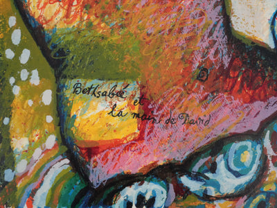 Theo TOBIASSE : Bethsabée et le violon de David, Lithographie originale signée